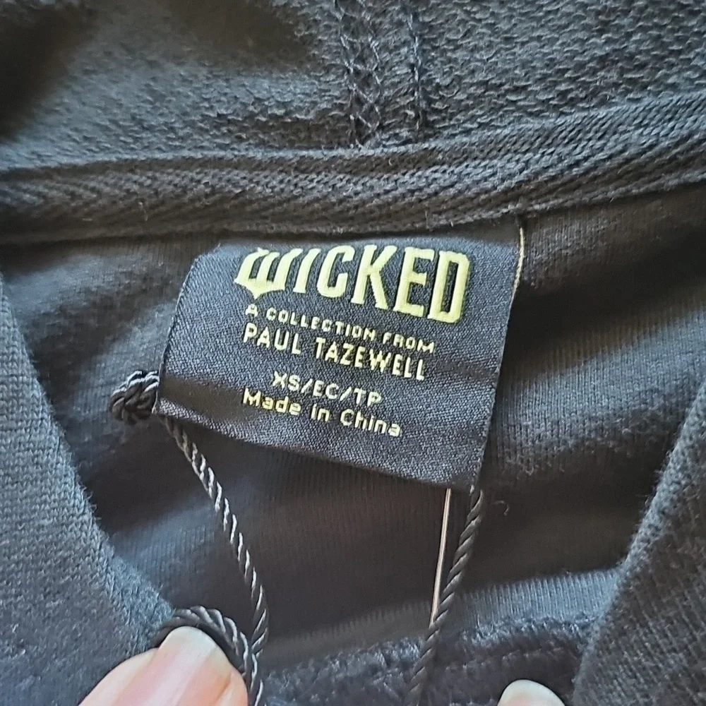 Wicked Graphic Hoodie Sweatshirt Black Size XS